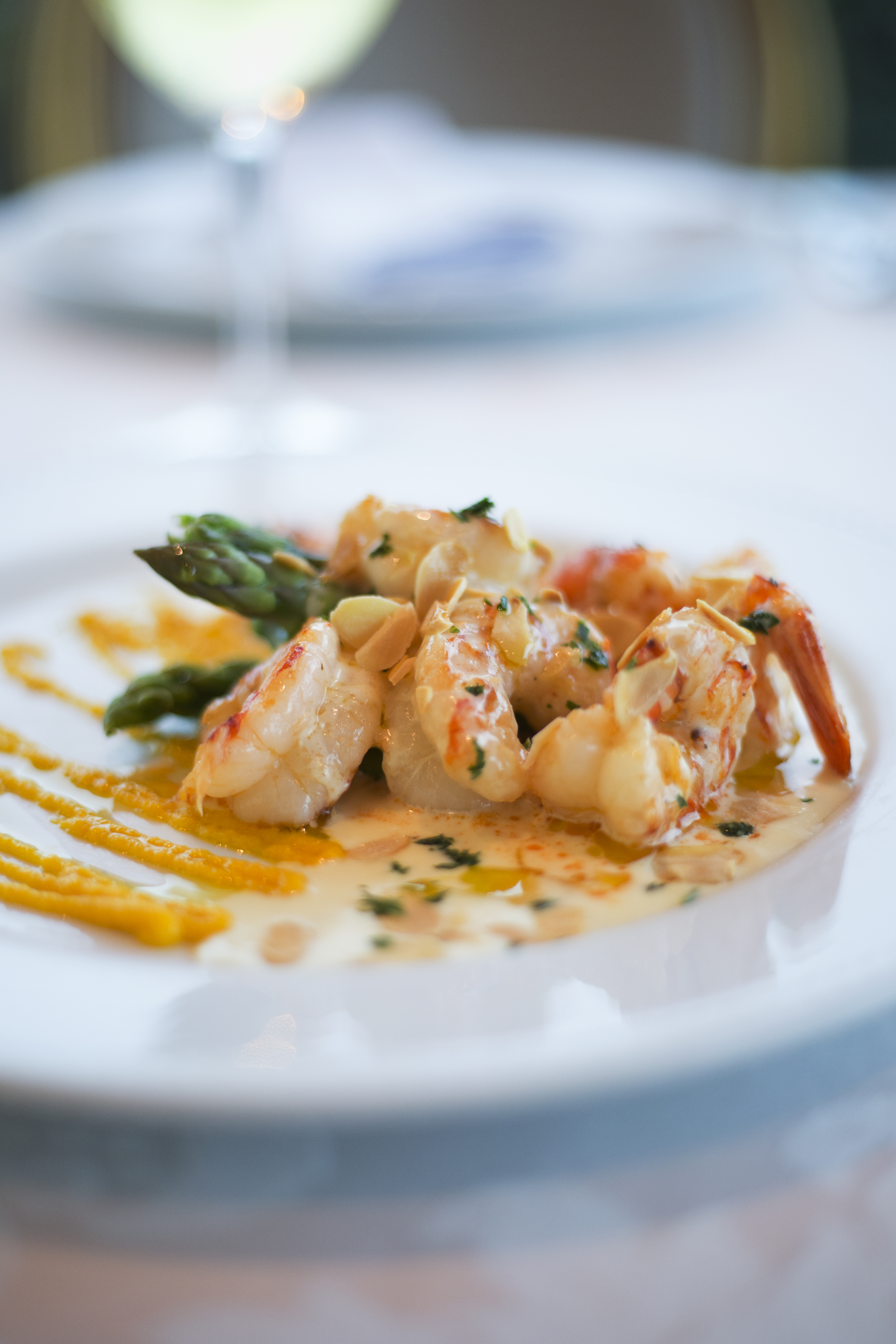 camarão com pontas de aspargos Johnny Mazzilli